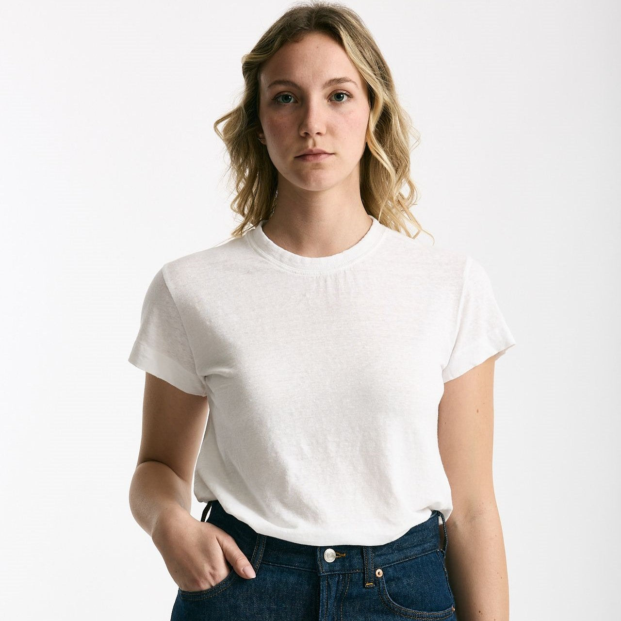 T-shirt basic in lino bianco women Daniele fiesoli - 6