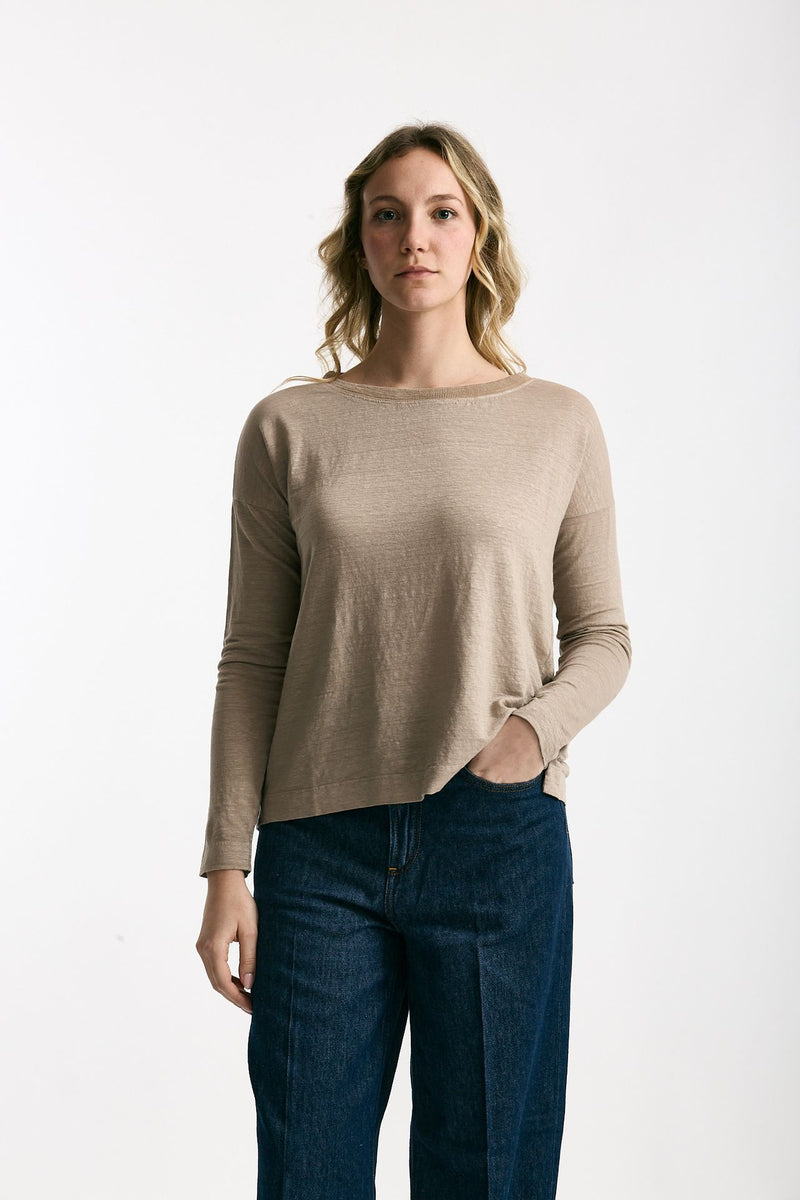 T-shirt in lino tortora women Daniele fiesoli - 1