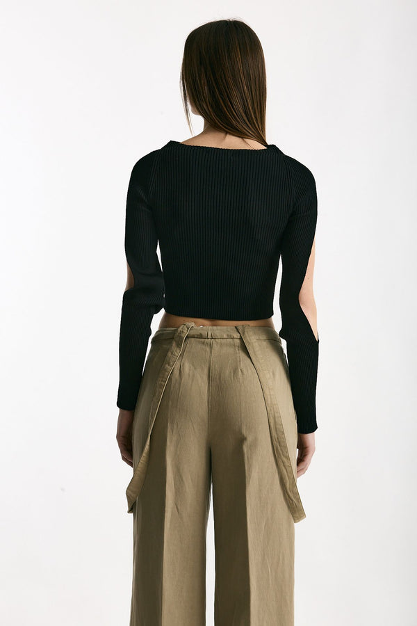 Maglia cut off nero women Daniele fiesoli