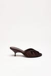 Sandalo basso MELANIE in raso marrone women Gia borghini - 1