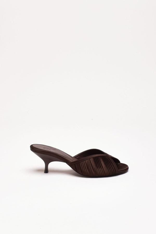 Sandalo basso MELANIE in raso marrone women Gia borghini
