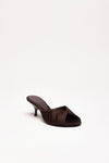 Sandalo basso MELANIE in raso marrone women Gia borghini - 2