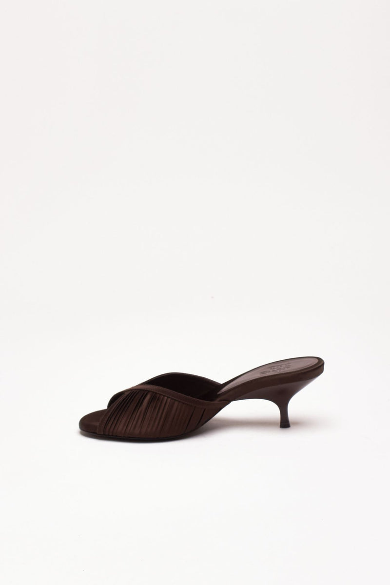 Sandalo basso MELANIE in raso marrone women Gia borghini - 4