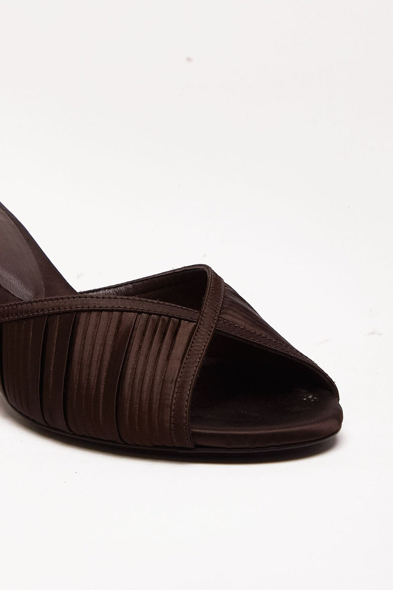 Sandalo basso MELANIE in raso marrone women Gia borghini - 5
