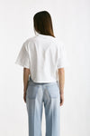 T-shirt girocollo crop bianco women Grifoni - 4