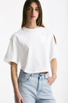 T-shirt girocollo crop bianco women Grifoni - 1