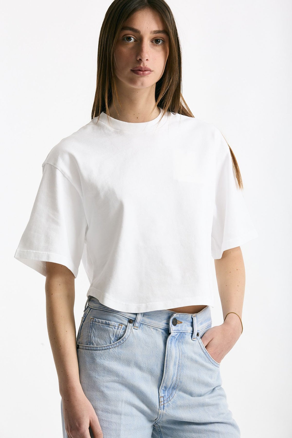 T-shirt girocollo crop bianco women Grifoni - 1