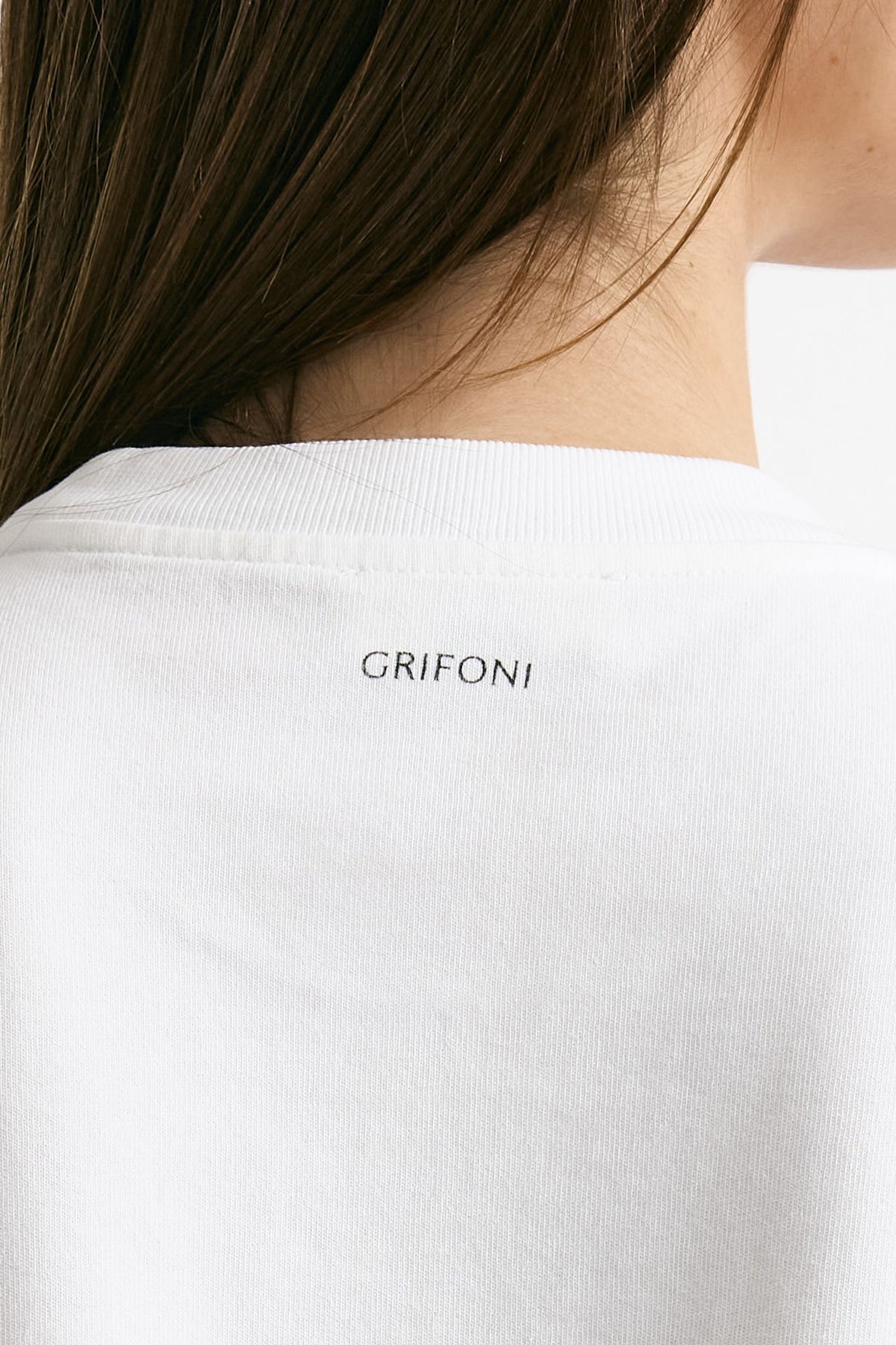 T-shirt girocollo crop bianco women Grifoni - 5