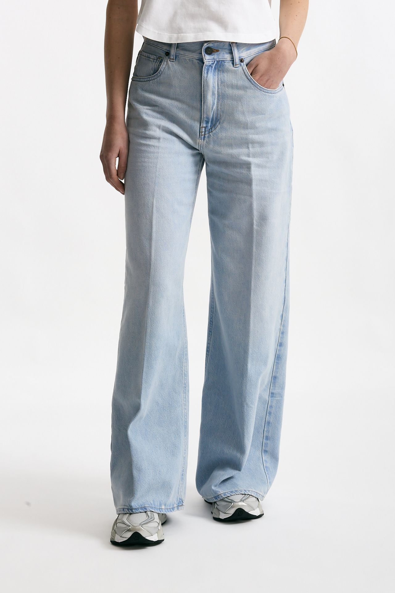 Jeans vita alta ampio Denim chiaro women Grifoni - 2