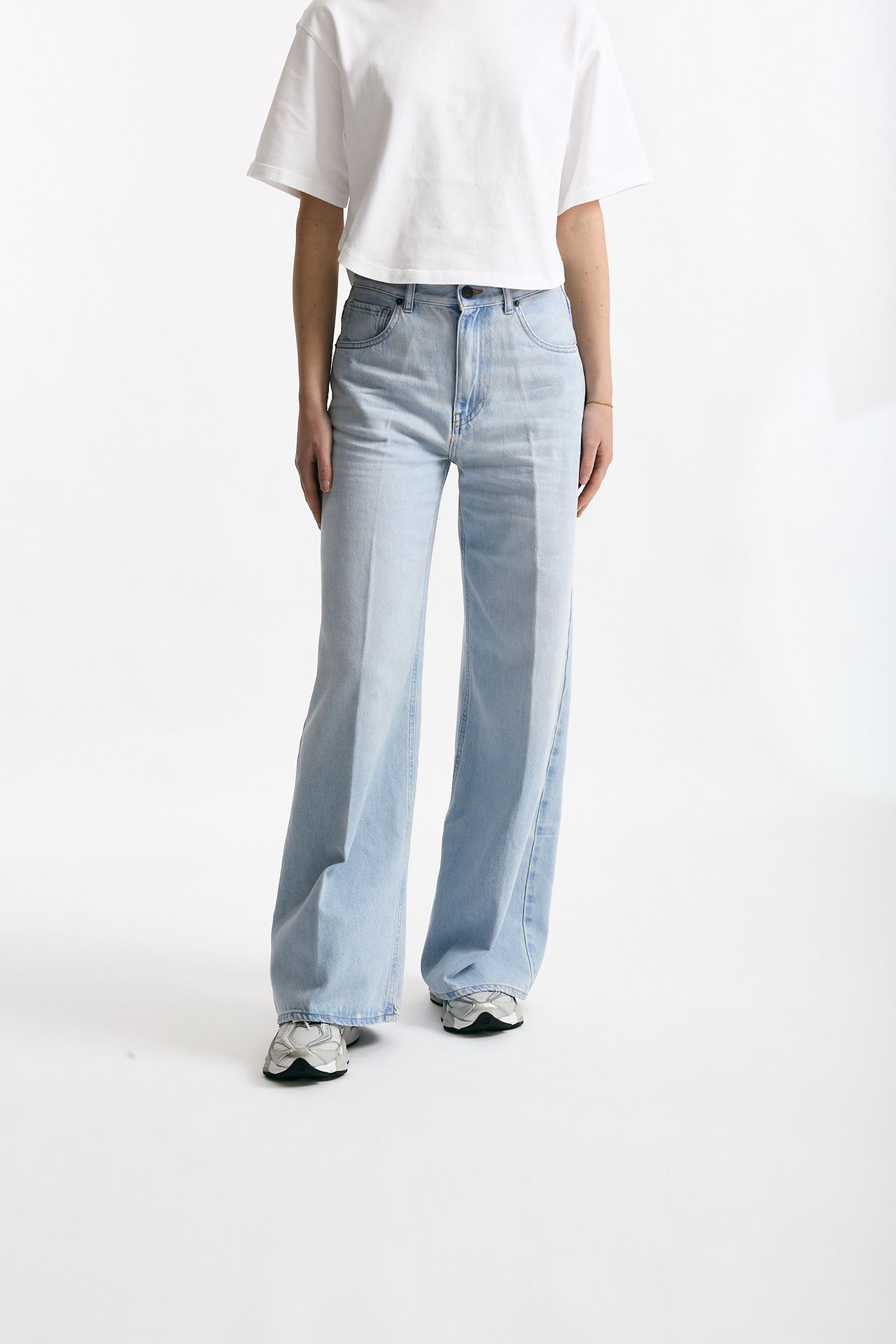 Jeans vita alta ampio Denim chiaro women Grifoni - 1