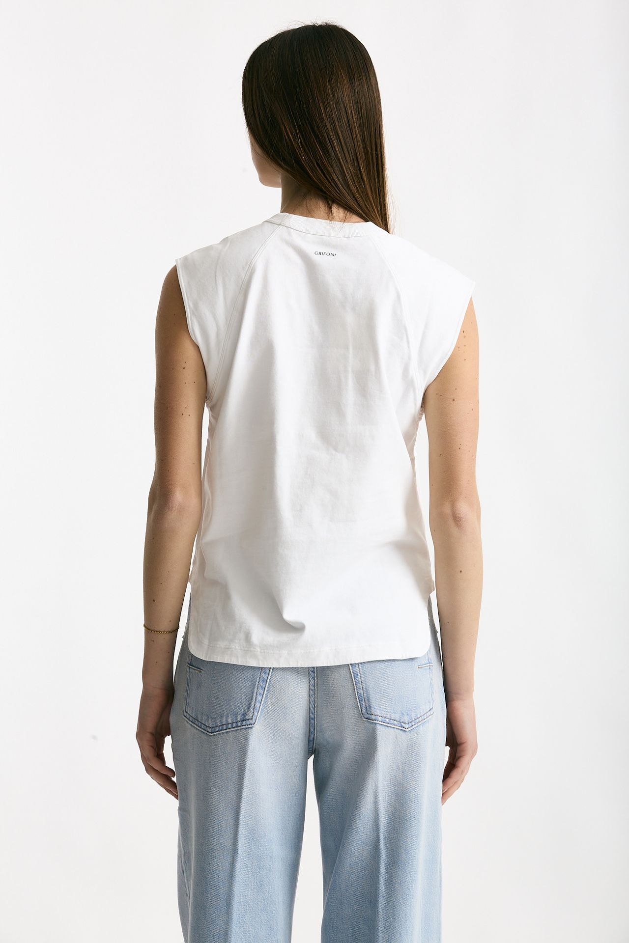 Top basic girocollo bianco women Grifoni - 3