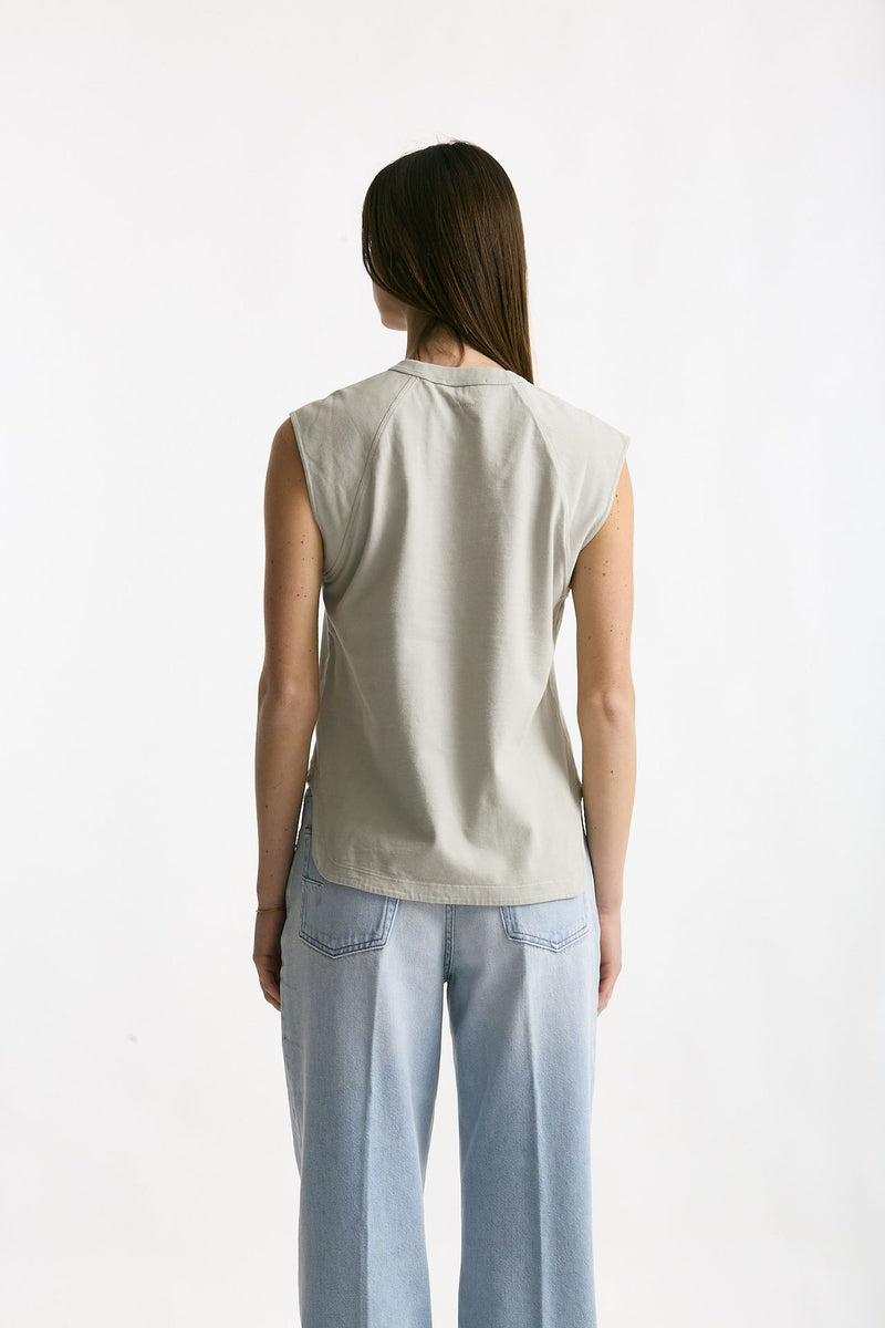 Top basic girocollo grigio lavato women Grifoni - 3