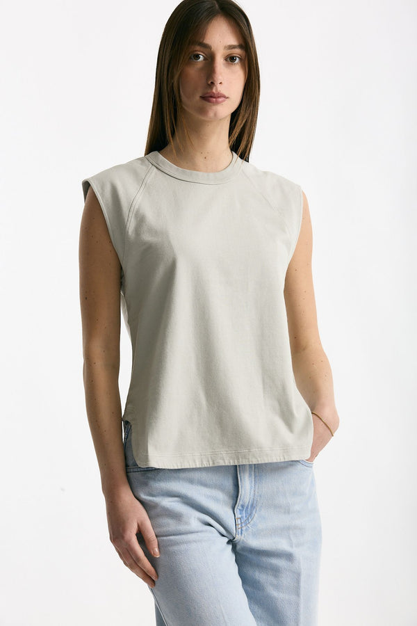 Top basic girocollo grigio lavato women Grifoni