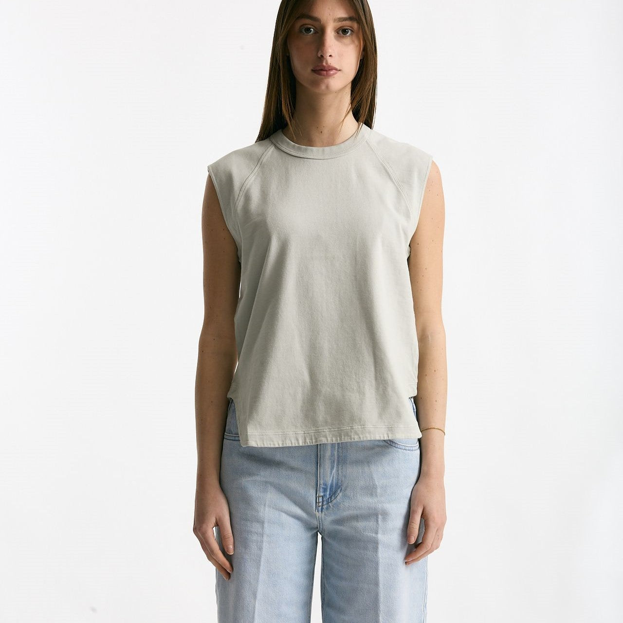 Top basic girocollo grigio lavato women Grifoni - 5