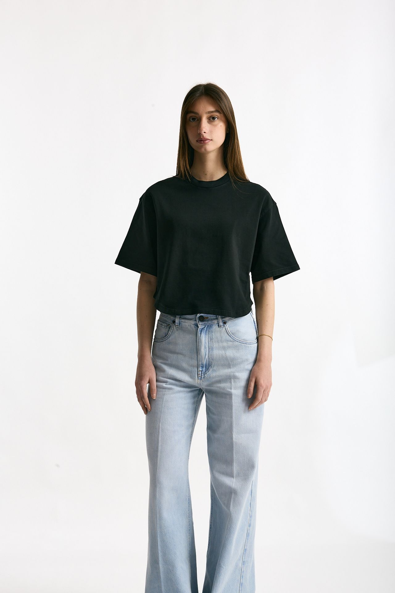 T-shirt crop nero women Grifoni - 1