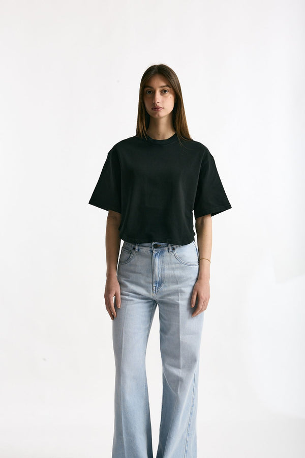 T-shirt crop nero women Grifoni
