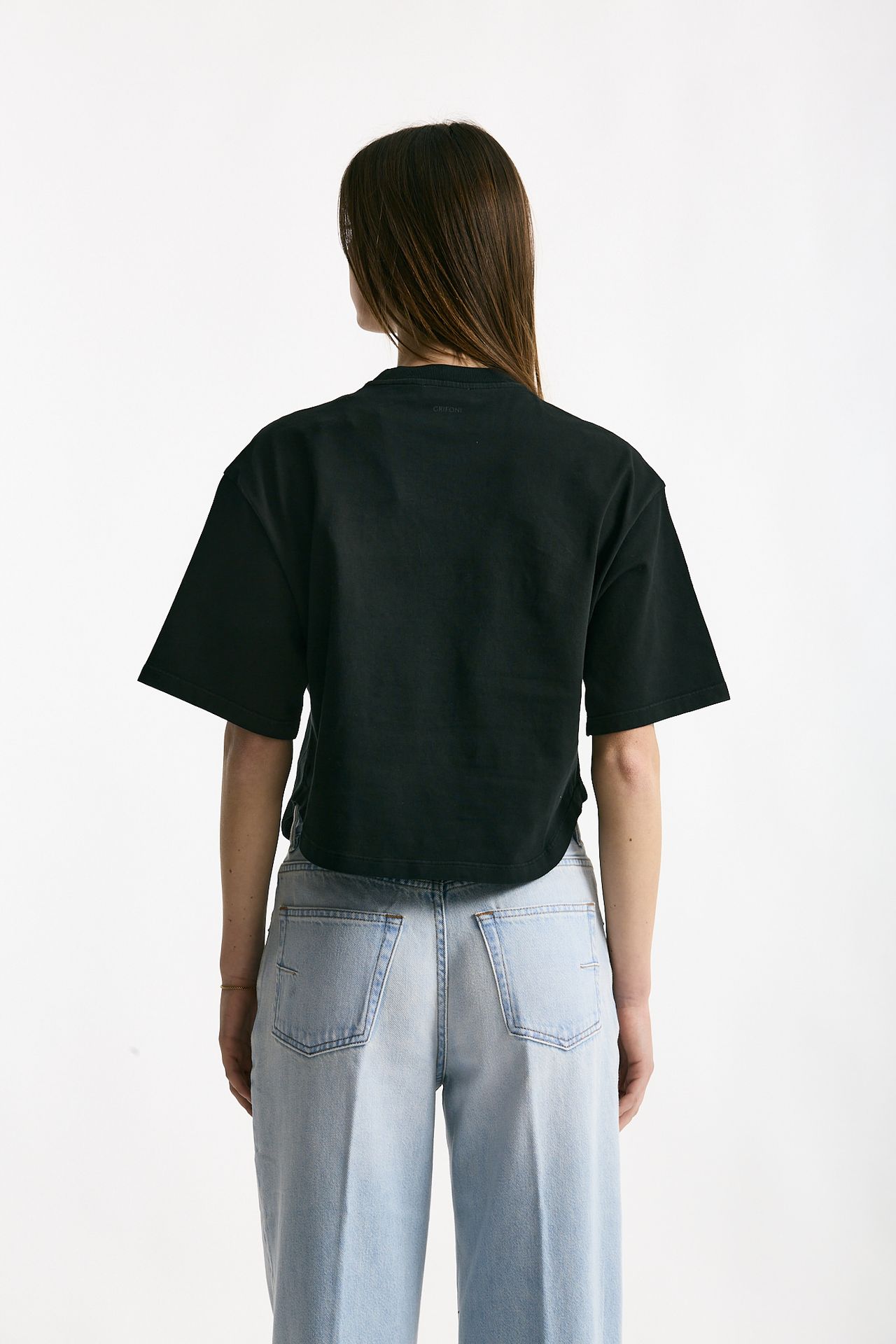 T-shirt crop nero women Grifoni - 3
