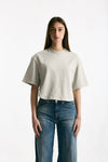 T-shirt crop grigio lavato women Grifoni - 1