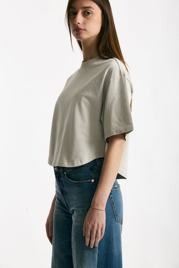 T-shirt crop grigio lavato women Grifoni