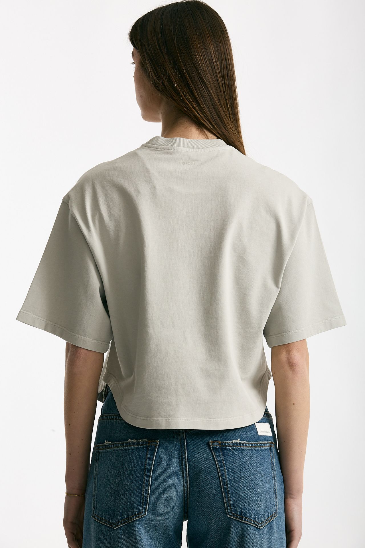 T-shirt crop grigio lavato women Grifoni - 3