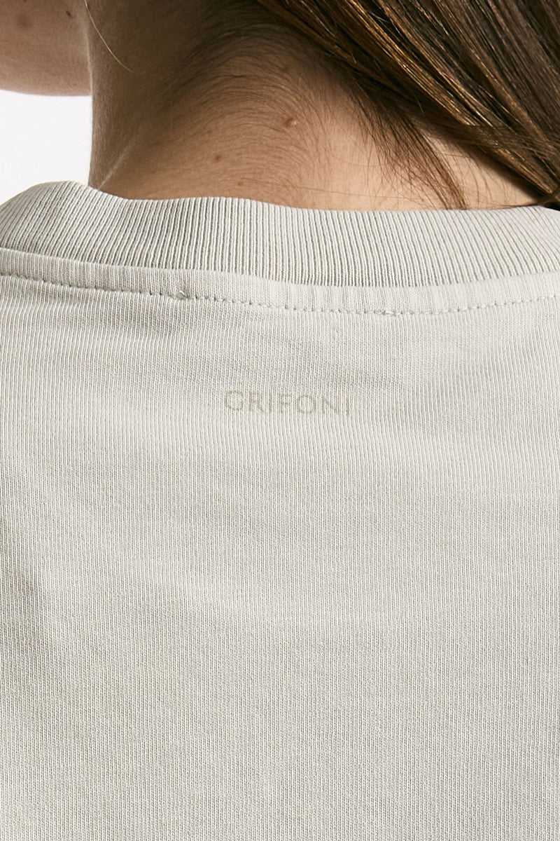 T-shirt crop grigio lavato women Grifoni - 4