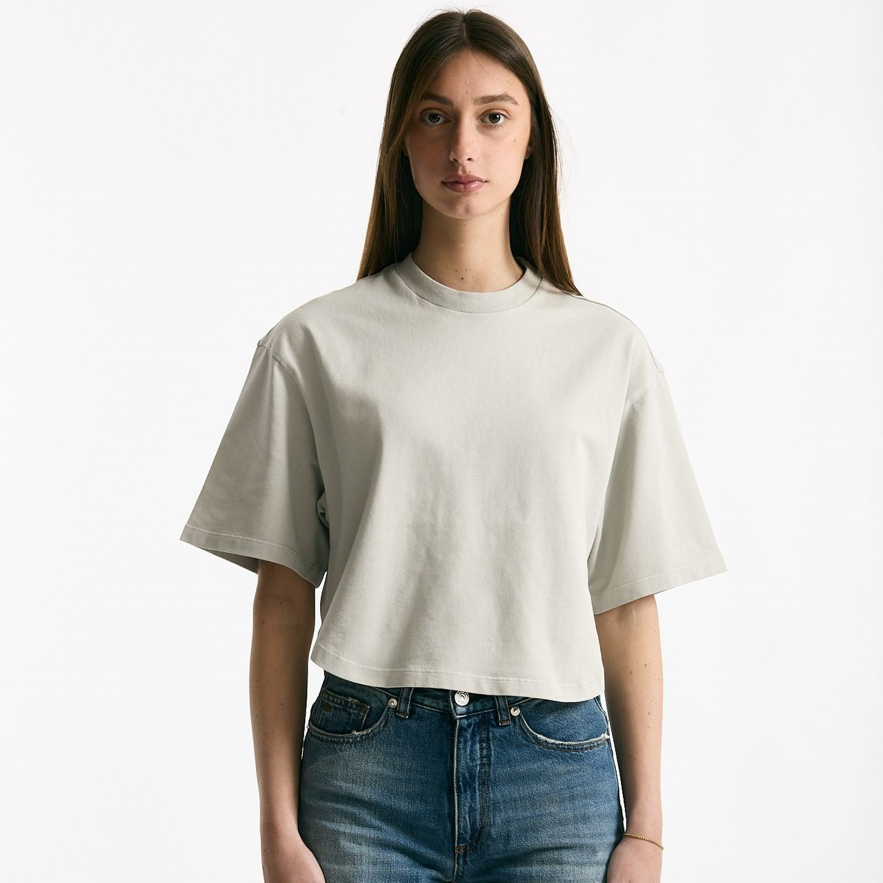 T-shirt crop grigio lavato women Grifoni - 6
