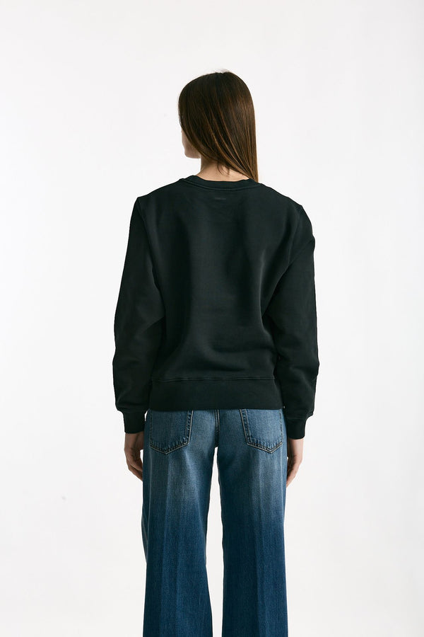Felpa girocollo nero lavato women Grifoni