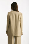 Blazer in viscosa e lino beige women Grifoni - 3