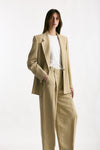 Blazer in viscosa e lino beige women Grifoni - 4