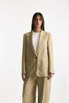 Blazer in viscosa e lino beige women Grifoni - 5