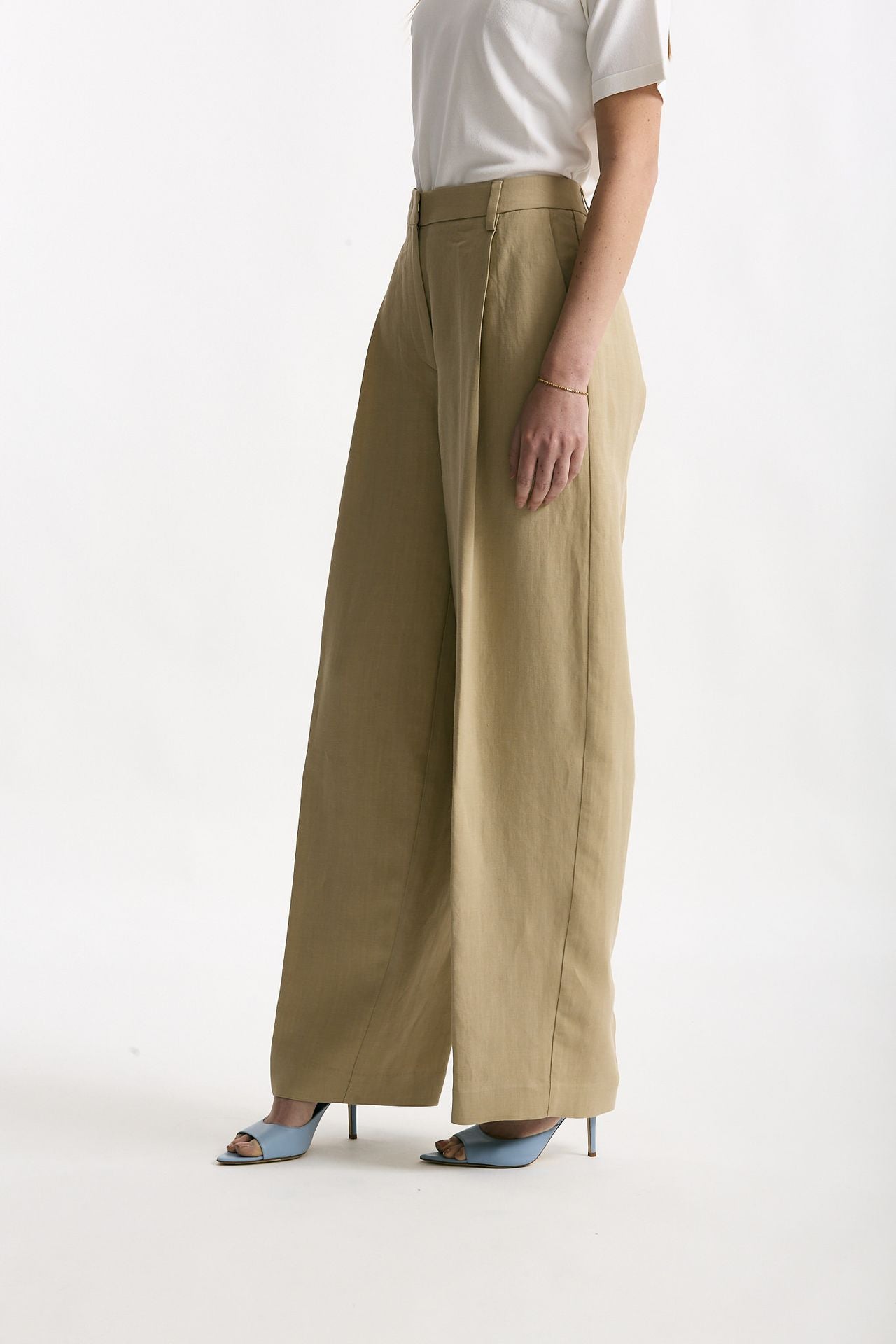 Pantalone in viscosa e lino beige women Grifoni - 1