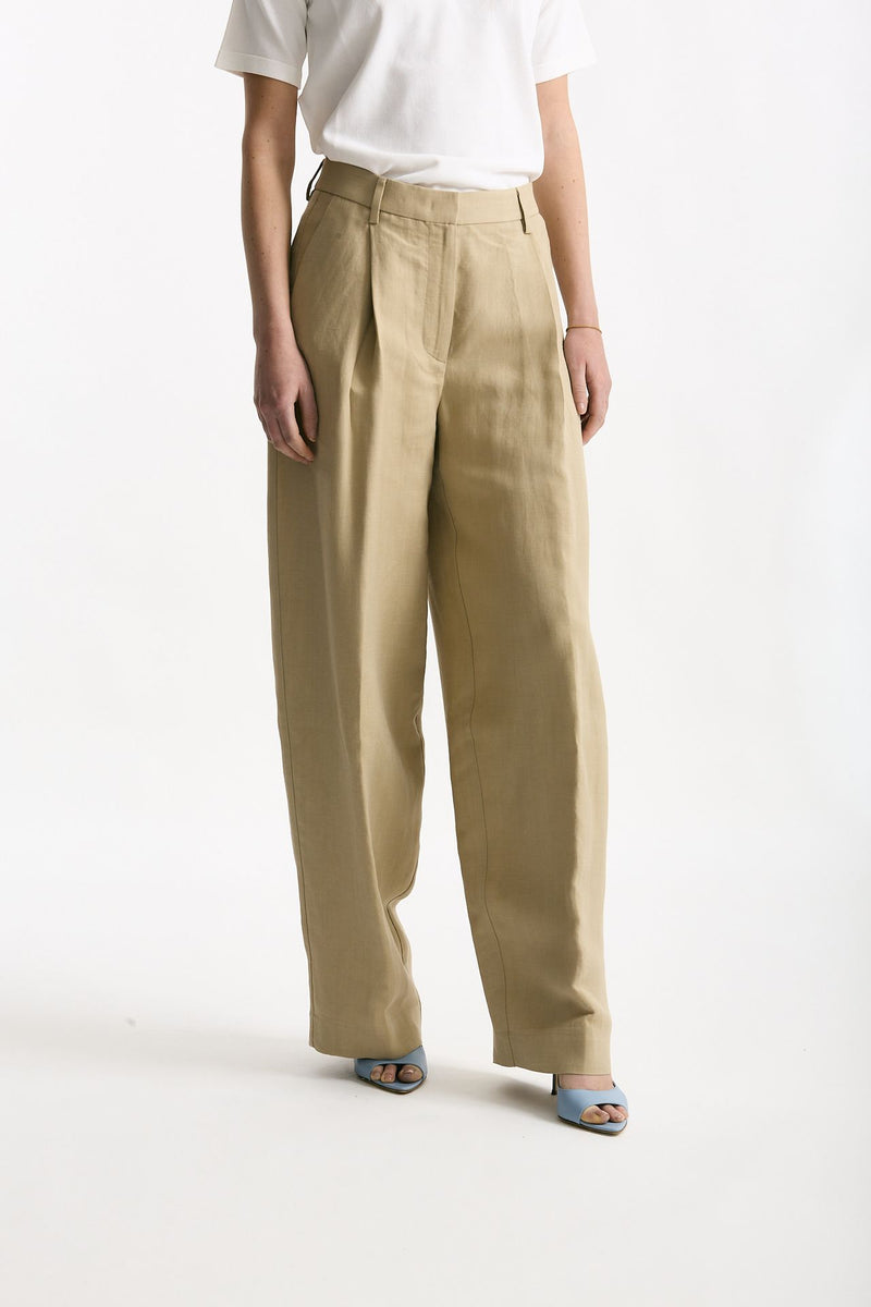 Pantalone in viscosa e lino beige women Grifoni - 3