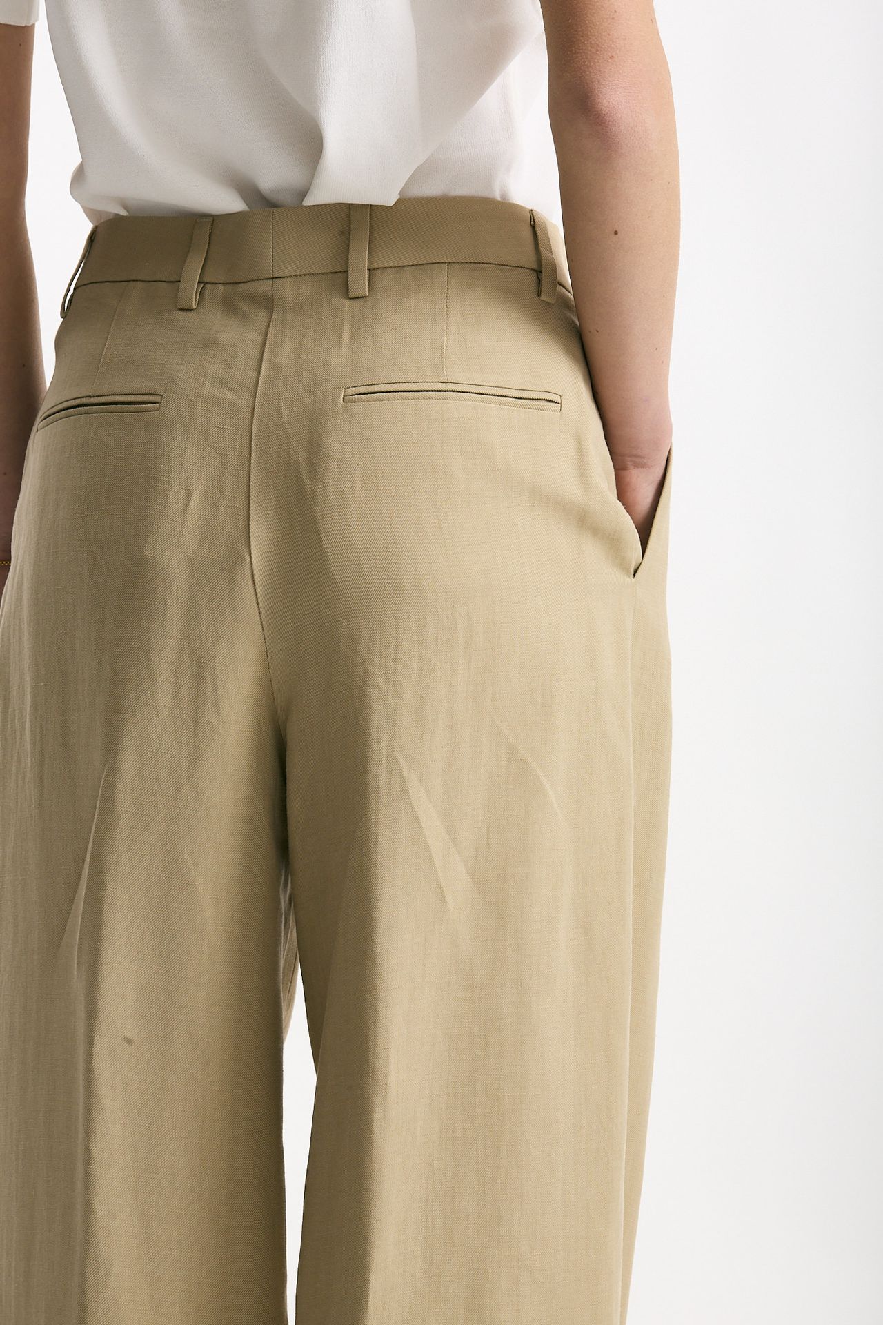 Pantalone in viscosa e lino beige women Grifoni - 5
