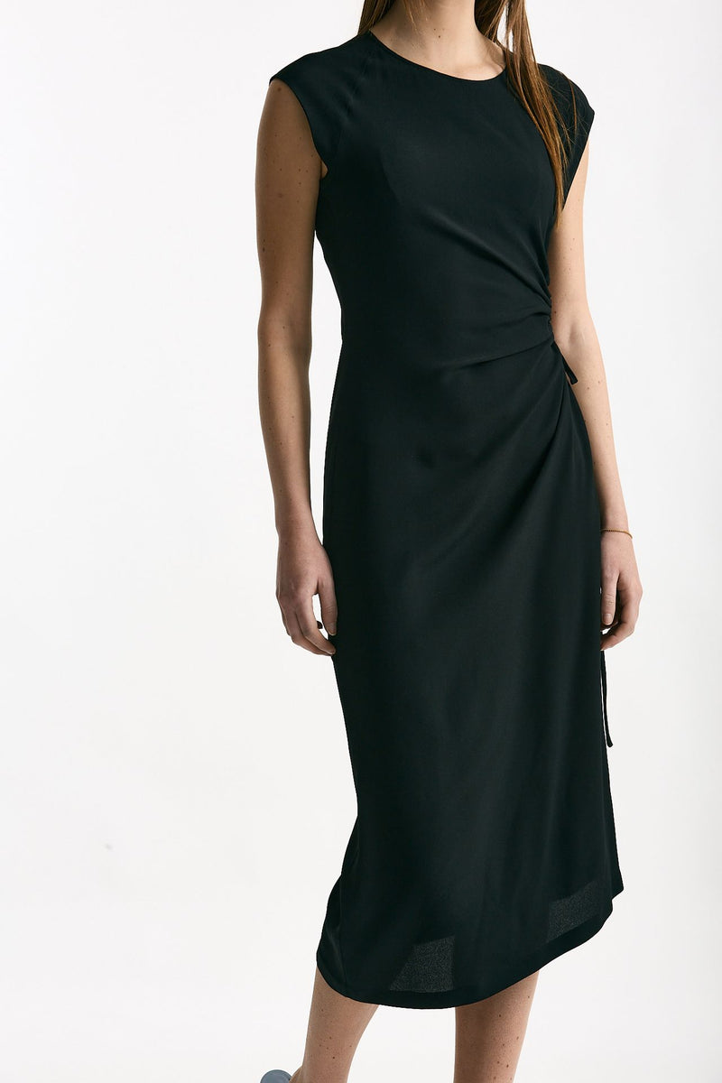 Abito midi in seta nero women Grifoni - 4