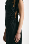 Abito midi in seta nero women Grifoni - 5