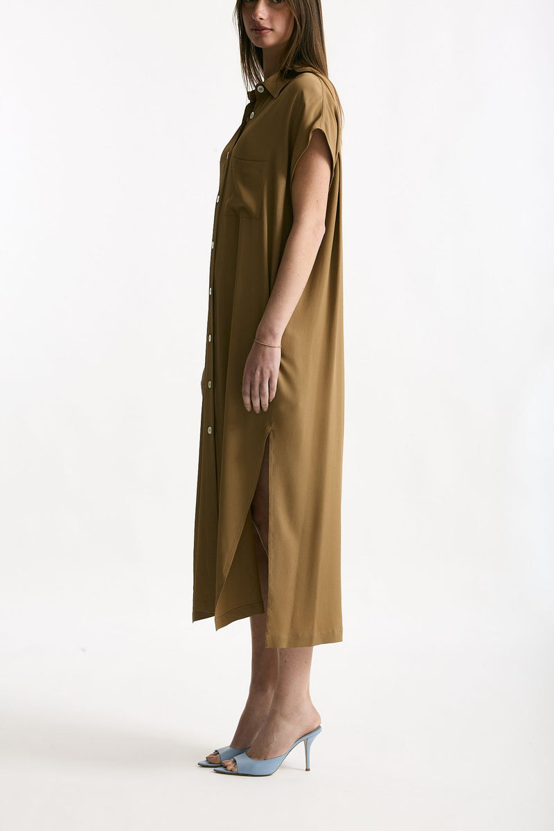 Abito over in seta cammello women Grifoni - 2