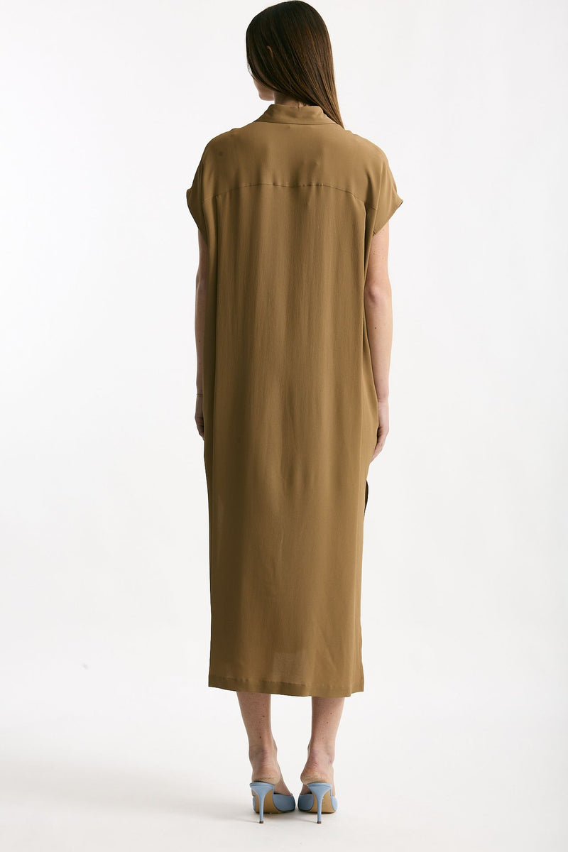 Abito over in seta cammello women Grifoni - 3