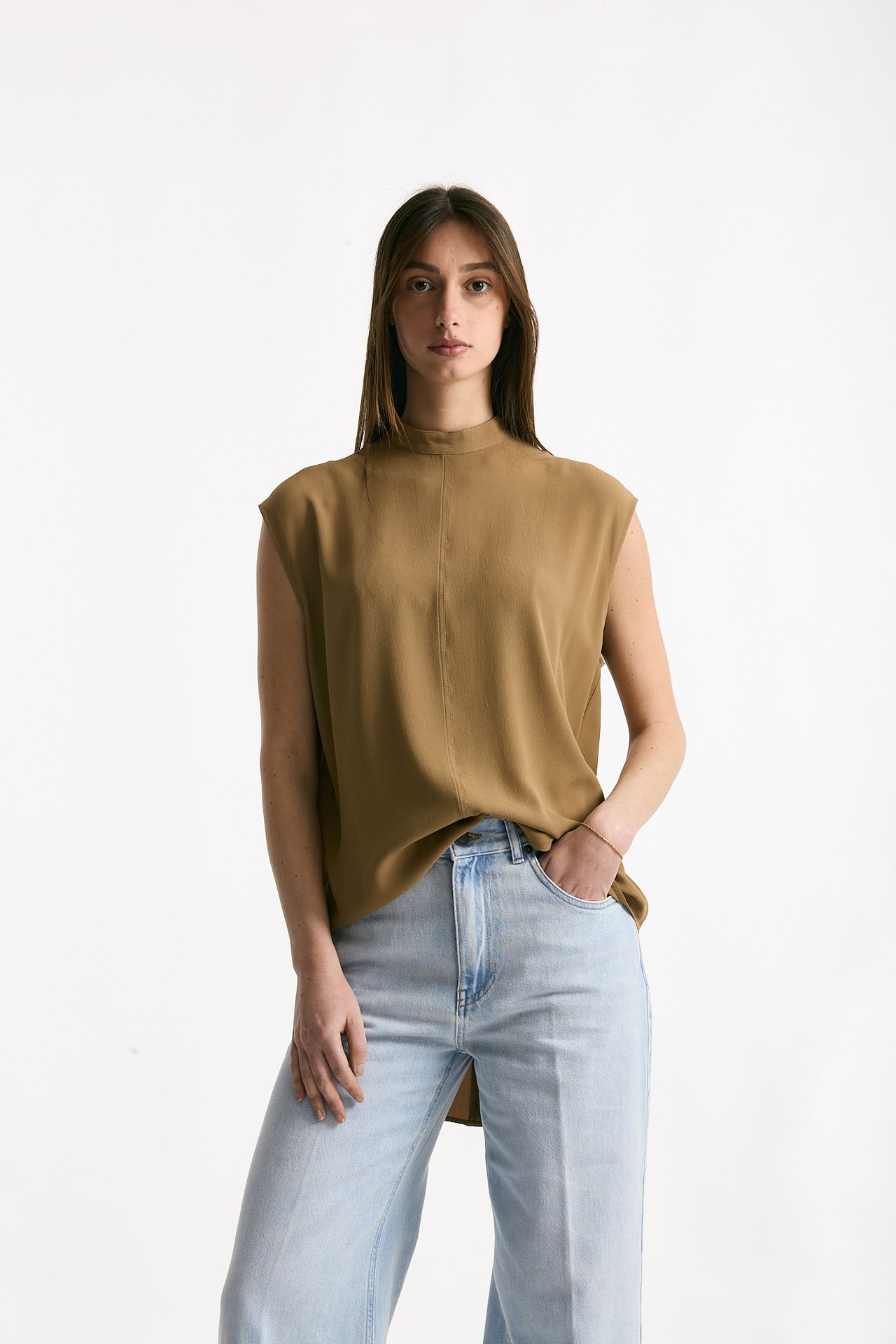 Camicia in seta cammello women Grifoni - 1