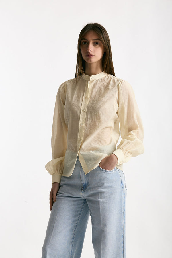 Camicia in mussolina di cotone panna women Grifoni