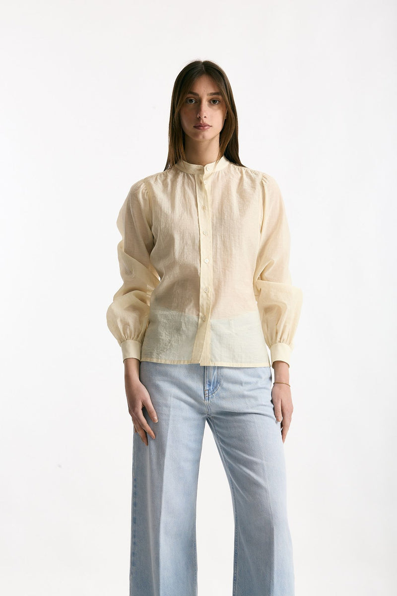 Camicia in mussolina di cotone panna women Grifoni - 6
