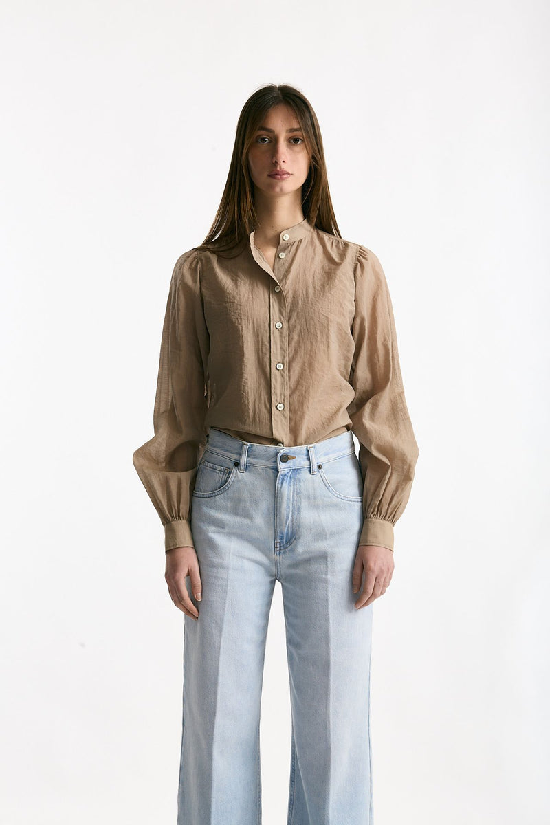 Camicia in mussolina di cotone sabbia scuro women Grifoni - 2