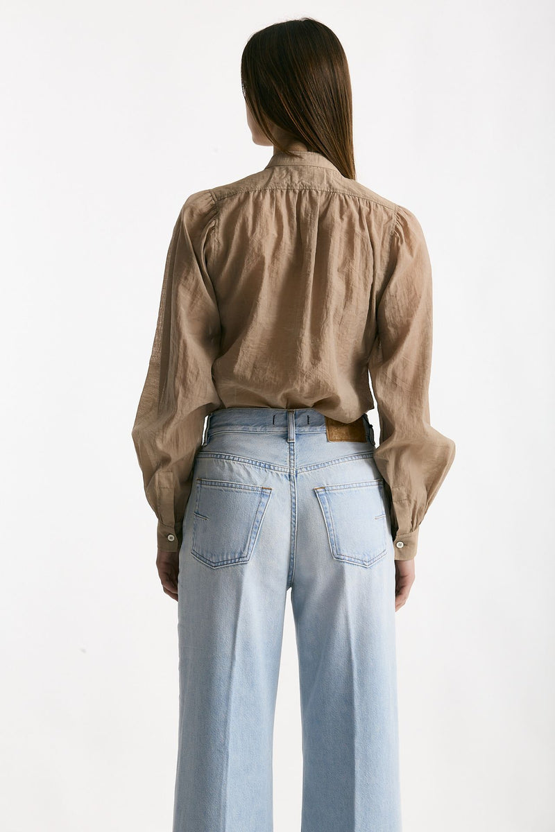 Camicia in mussolina di cotone sabbia scuro women Grifoni - 4