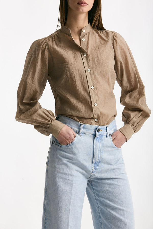 Camicia in mussolina di cotone sabbia scuro women Grifoni