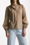Camicia in mussolina di cotone sabbia scuro women Grifoni - 5