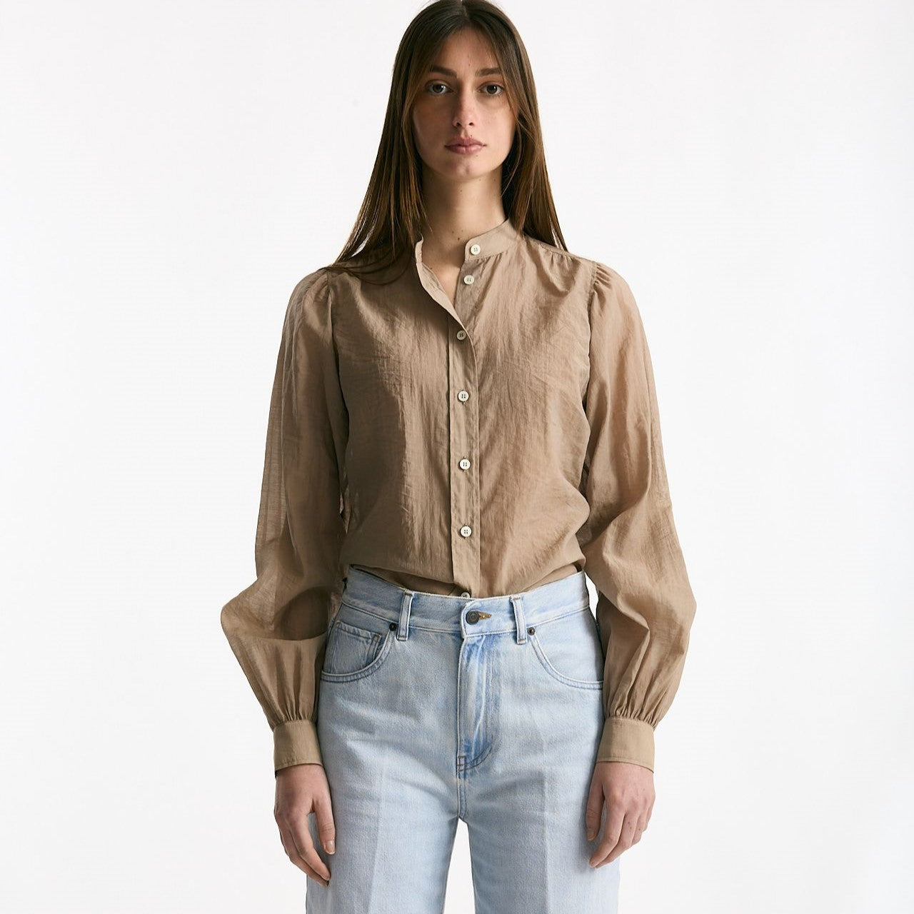 Camicia in mussolina di cotone sabbia scuro women Grifoni - 6