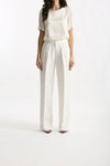Pantalone palazzo bianco vita alta women Grifoni - 2