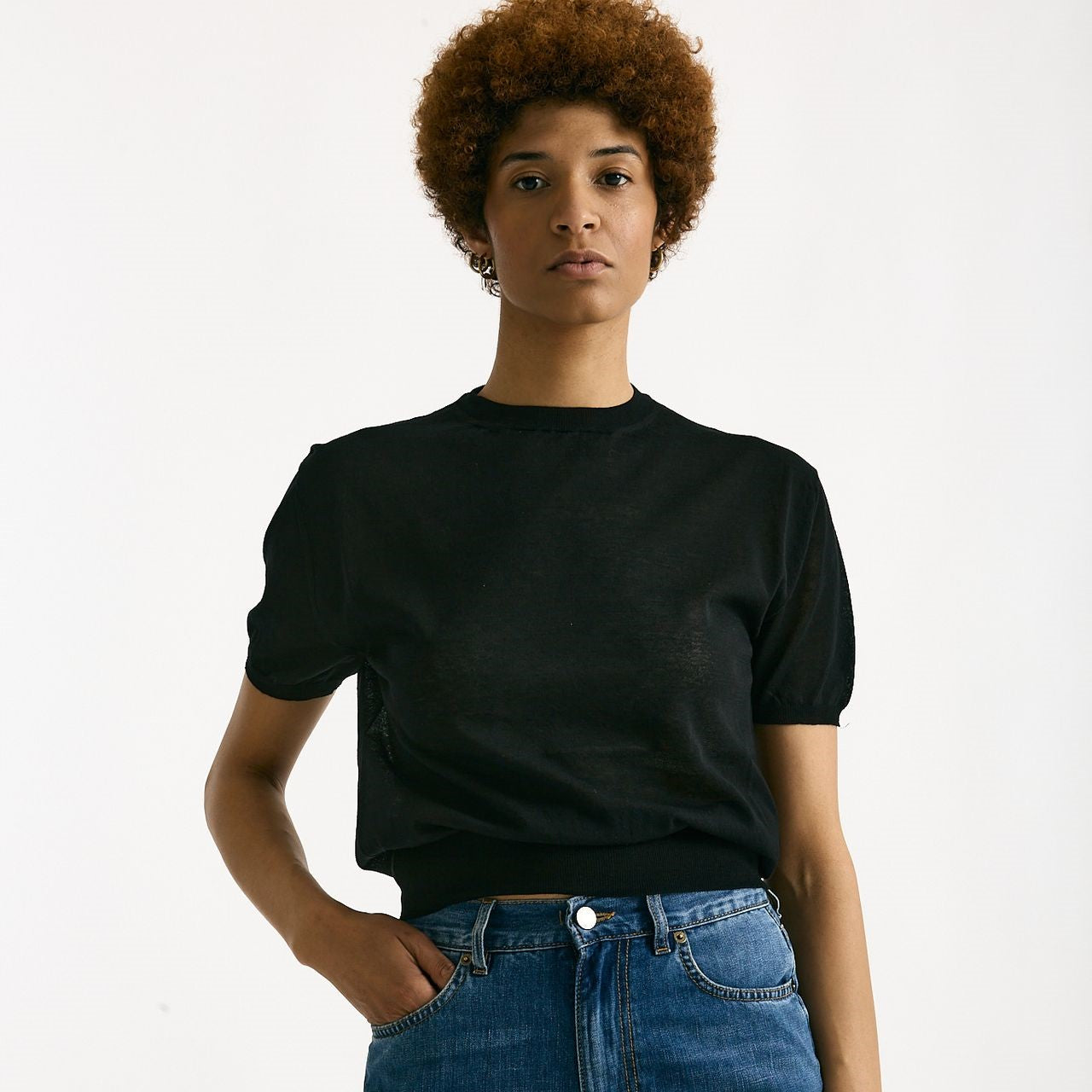 Maglia girocollo in cotone nero women Grifoni - 7