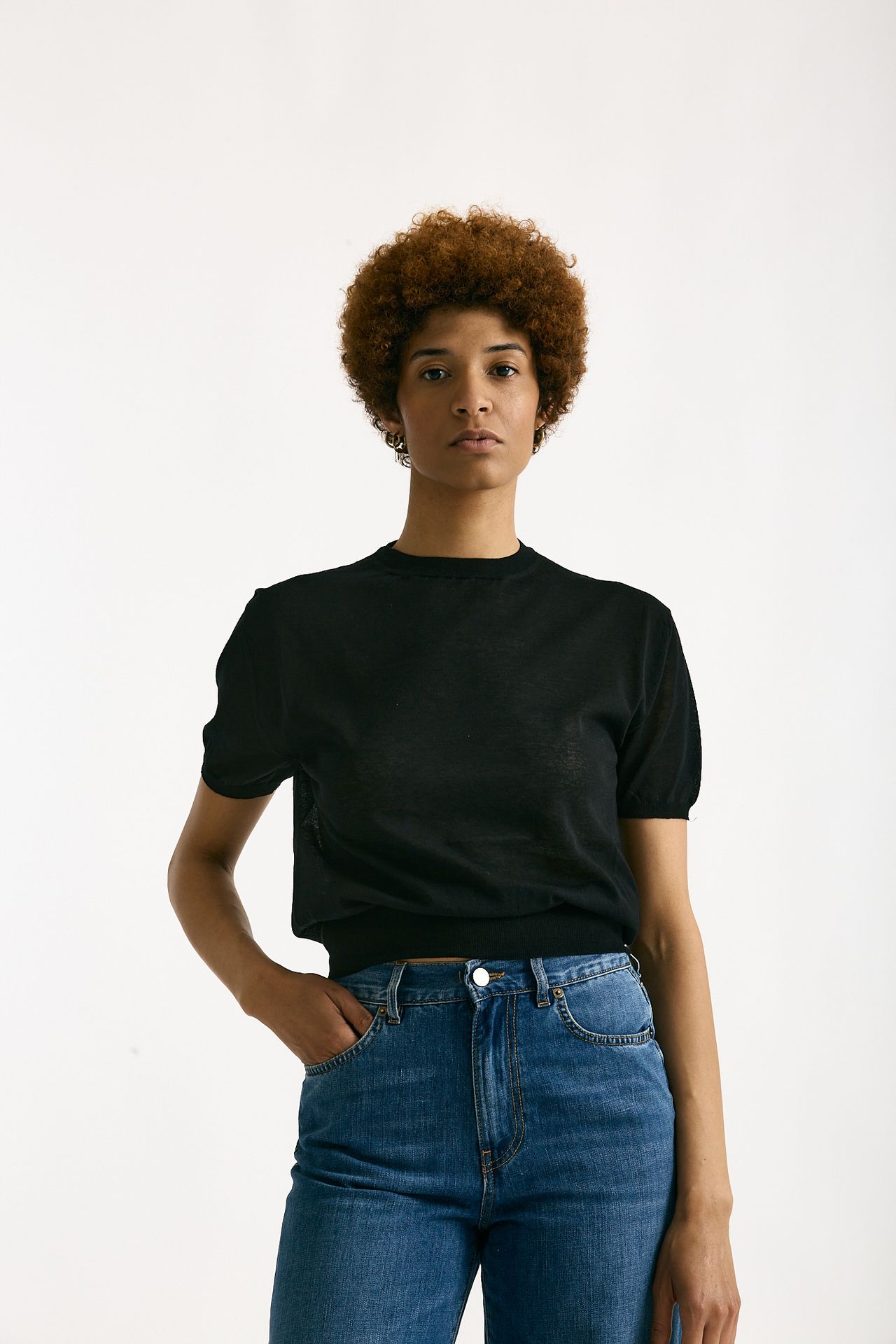 Maglia girocollo in cotone nero women Grifoni - 2