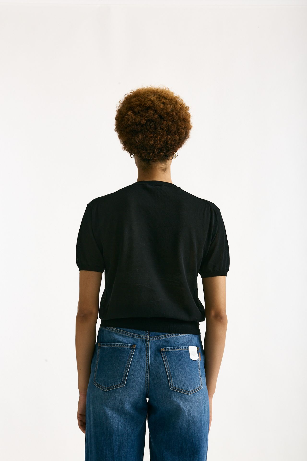 Maglia girocollo in cotone nero women Grifoni - 4
