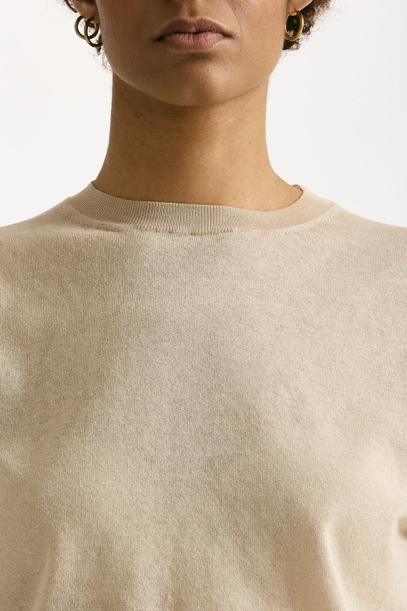 Maglia girocollo in cotone beige women Grifoni - 4